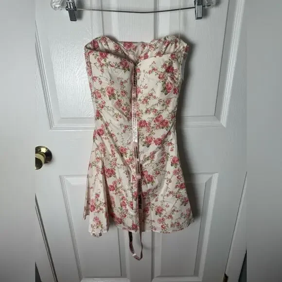 House of CB Jasmine Rose Print Draped Corset Dress XS - Picture 6 of 13